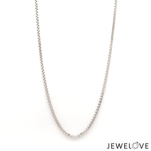 1.5mm Unisex Plain Japanese Platinum Box Chain SJ PTO 702-B   Jewelove