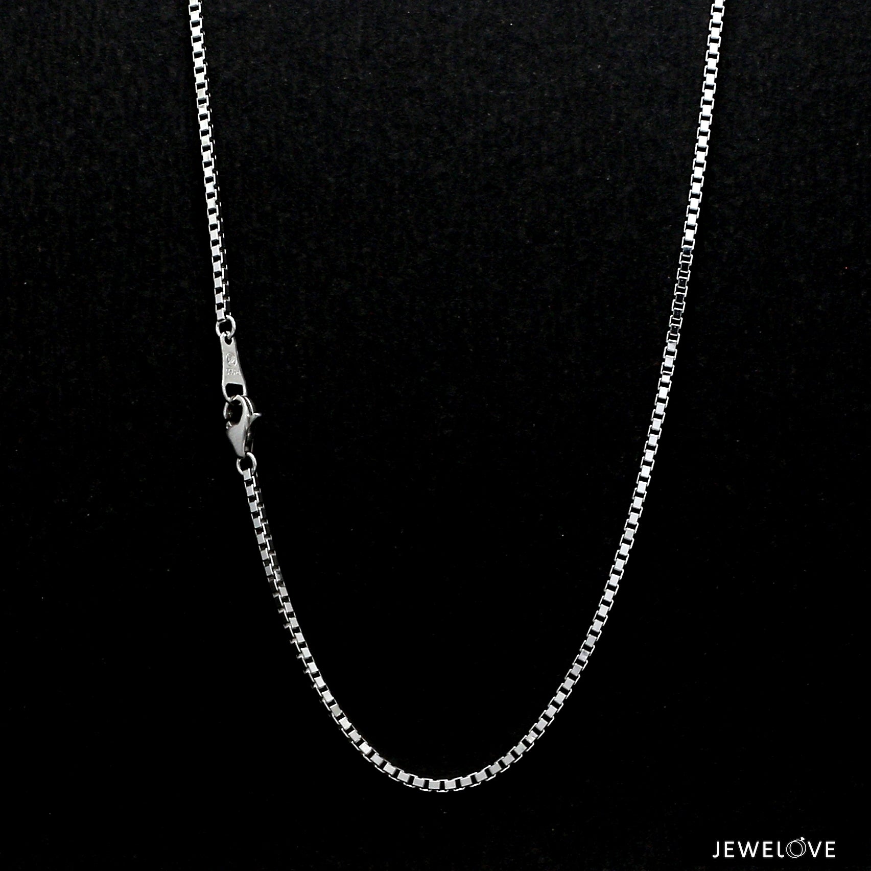 1.5mm Unisex Plain Japanese Platinum Box Chain SJ PTO 702-B   Jewelove