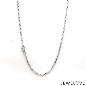 1.5mm Unisex Plain Japanese Platinum Box Chain SJ PTO 702-B   Jewelove