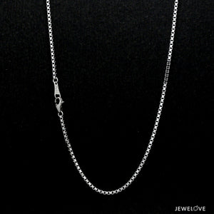 1.5mm Unisex Plain Japanese Platinum Box Chain SJ PTO 702-B   Jewelove