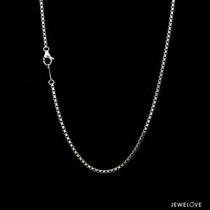 1.5mm Unisex Plain Japanese Platinum Box Chain SJ PTO 702-B   Jewelove