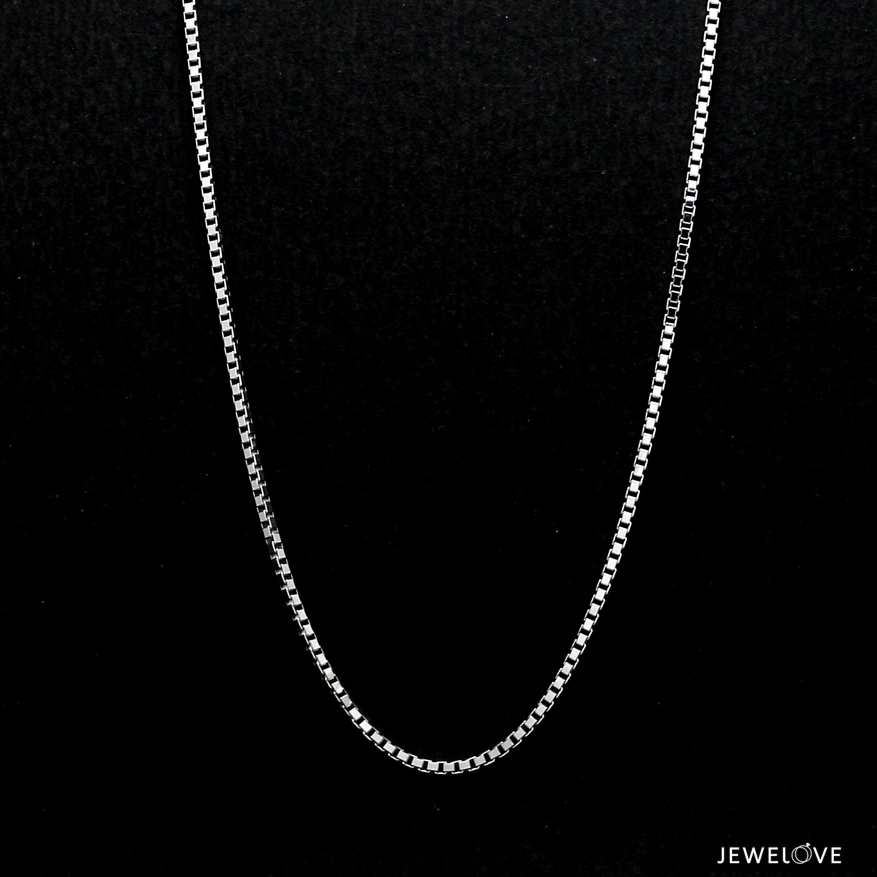 1.5mm Unisex Plain Japanese Platinum Box Chain SJ PTO 702-B   Jewelove