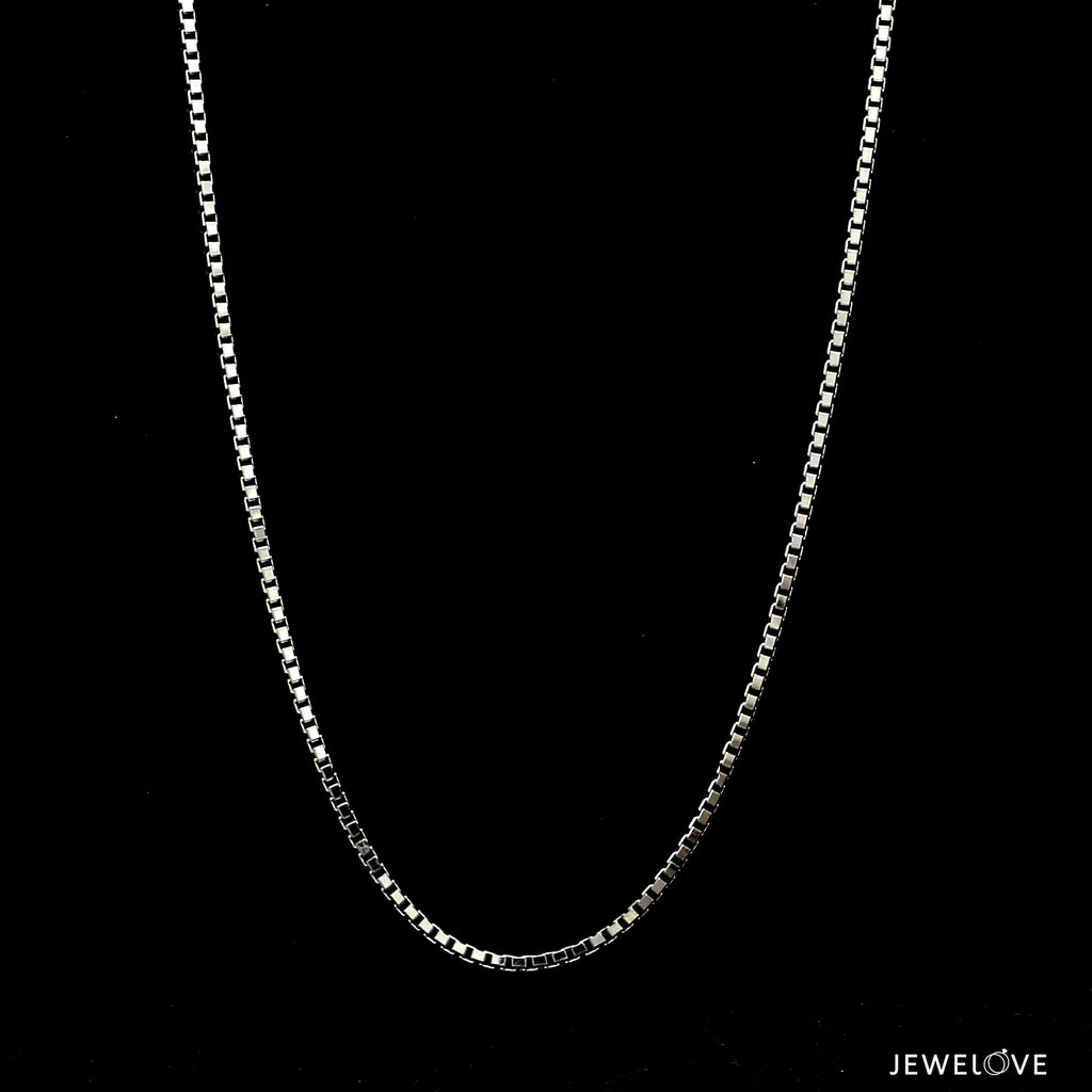 1.5mm Unisex Plain Japanese Platinum Box Chain SJ PTO 702-B   Jewelove