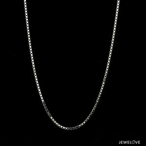 1.5mm Unisex Plain Japanese Platinum Box Chain SJ PTO 702-B   Jewelove