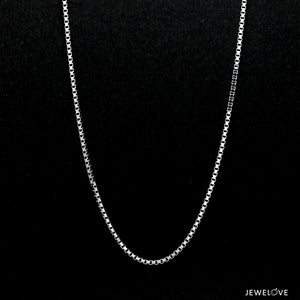 1.5mm Unisex Plain Japanese Platinum Box Chain SJ PTO 702-B   Jewelove