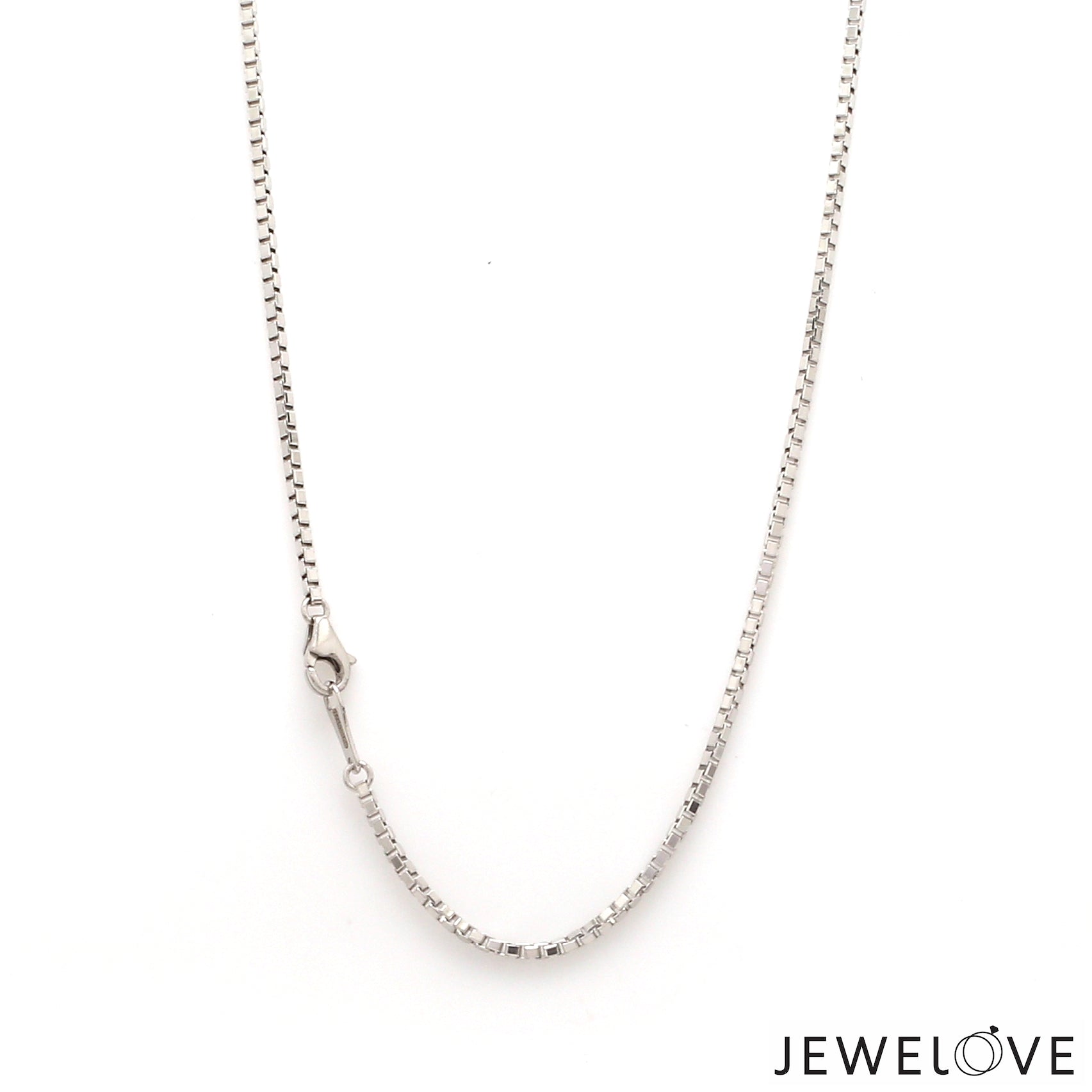 1.5mm Unisex Plain Japanese Platinum Box Chain SJ PTO 702-B   Jewelove