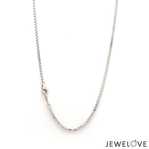 1.5mm Unisex Plain Japanese Platinum Box Chain SJ PTO 702-B   Jewelove