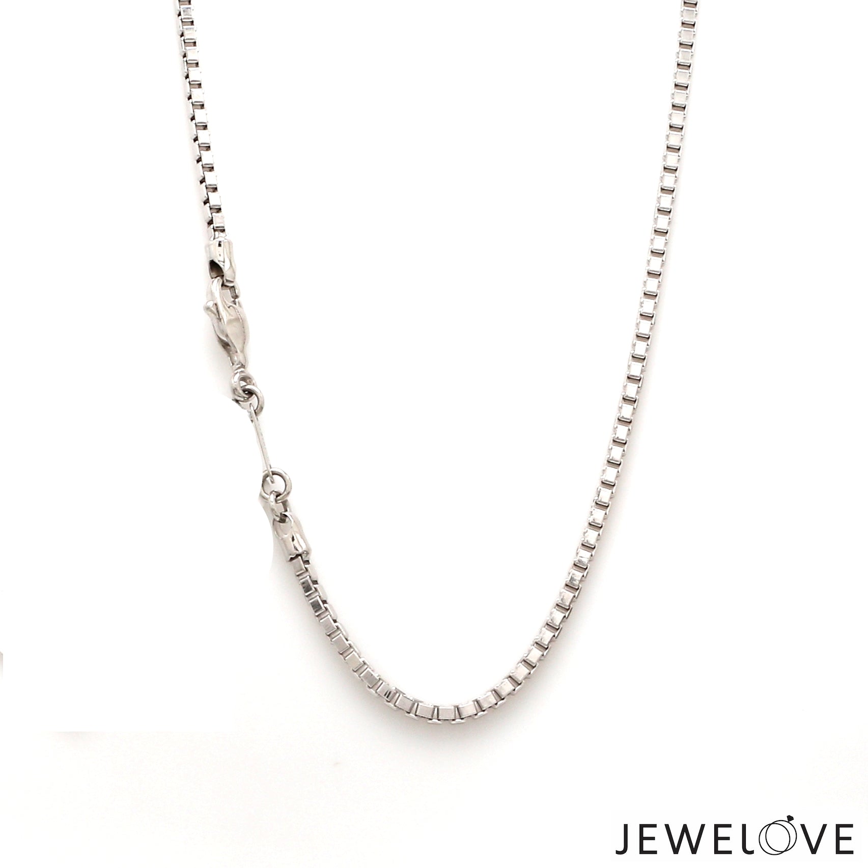 2mm Plain Platinum Box Chain for Men SJ PTO 702-C   Jewelove