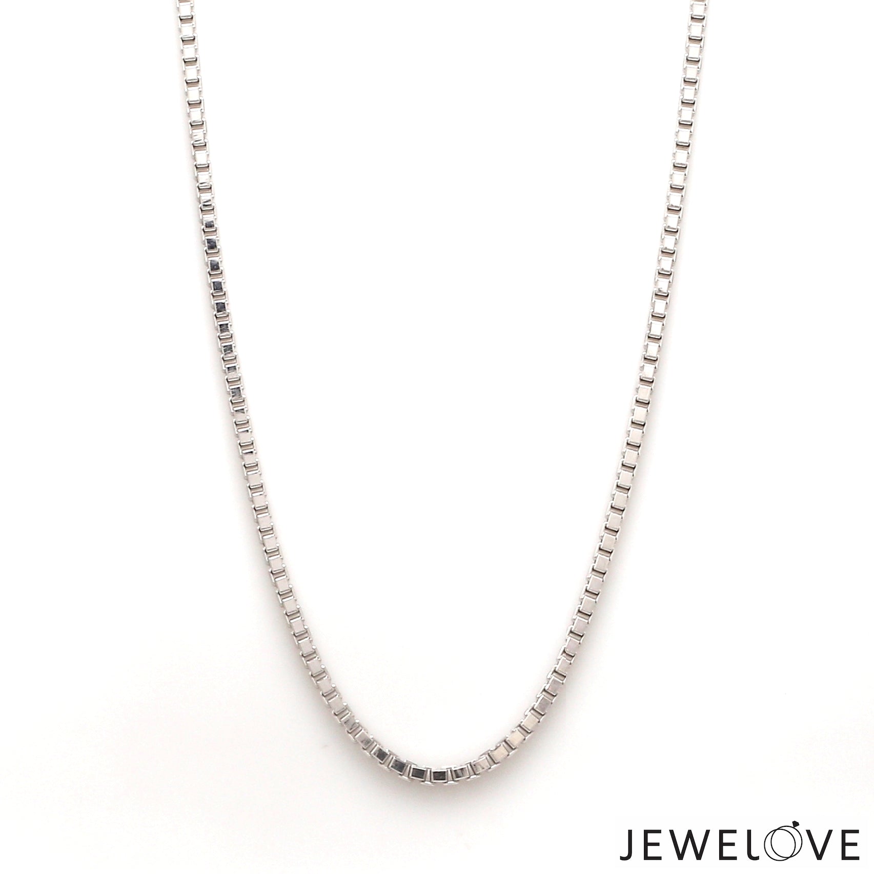 2mm Plain Platinum Box Chain for Men SJ PTO 702-C   Jewelove