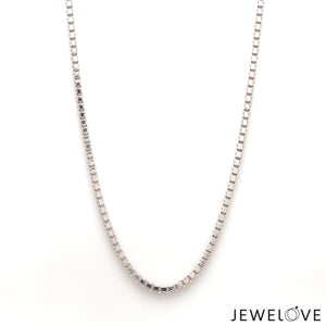 2mm Plain Platinum Box Chain for Men SJ PTO 702-C   Jewelove