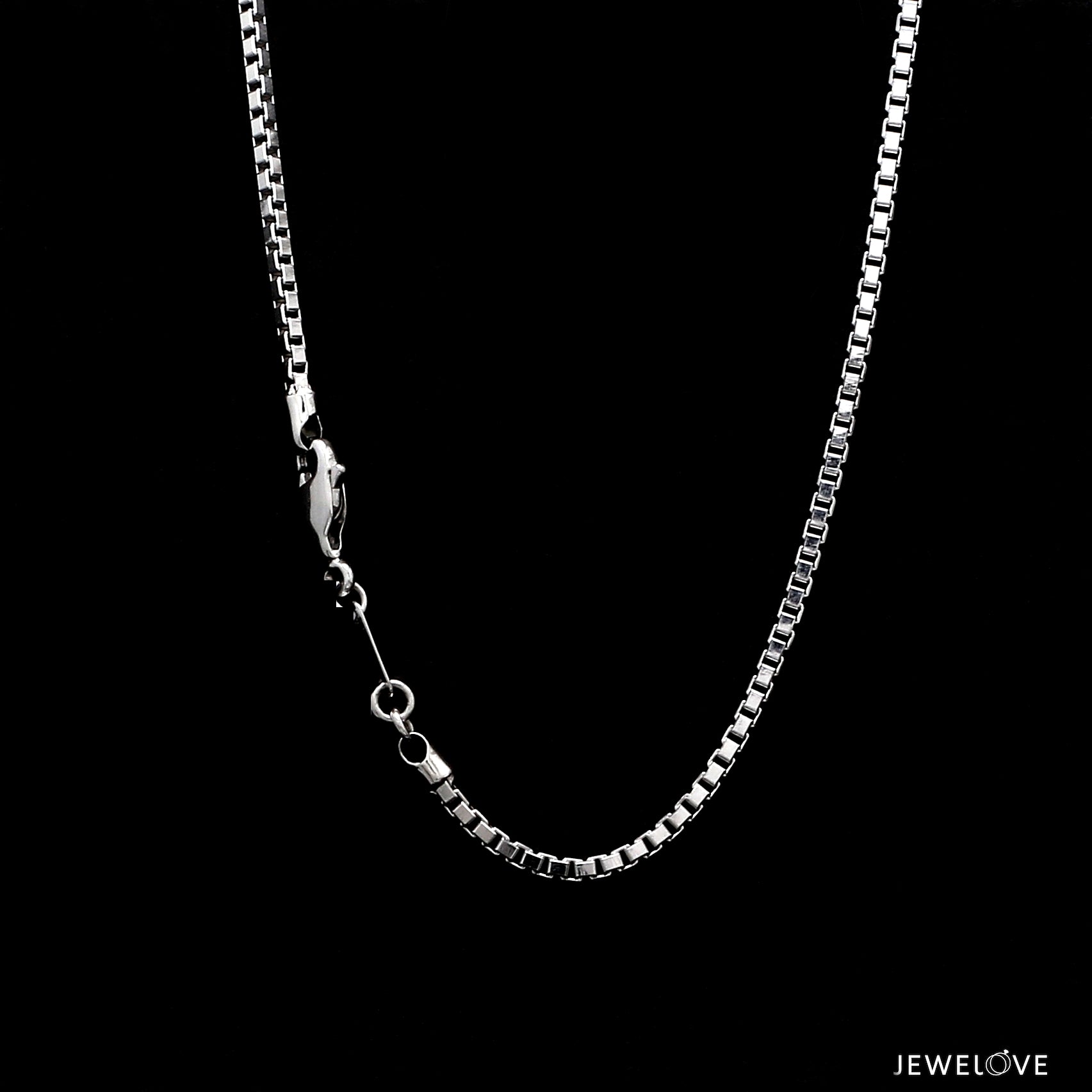 2.5mm Japanese Plain Platinum Box Chain for Men SJ PTO 702-F   Jewelove