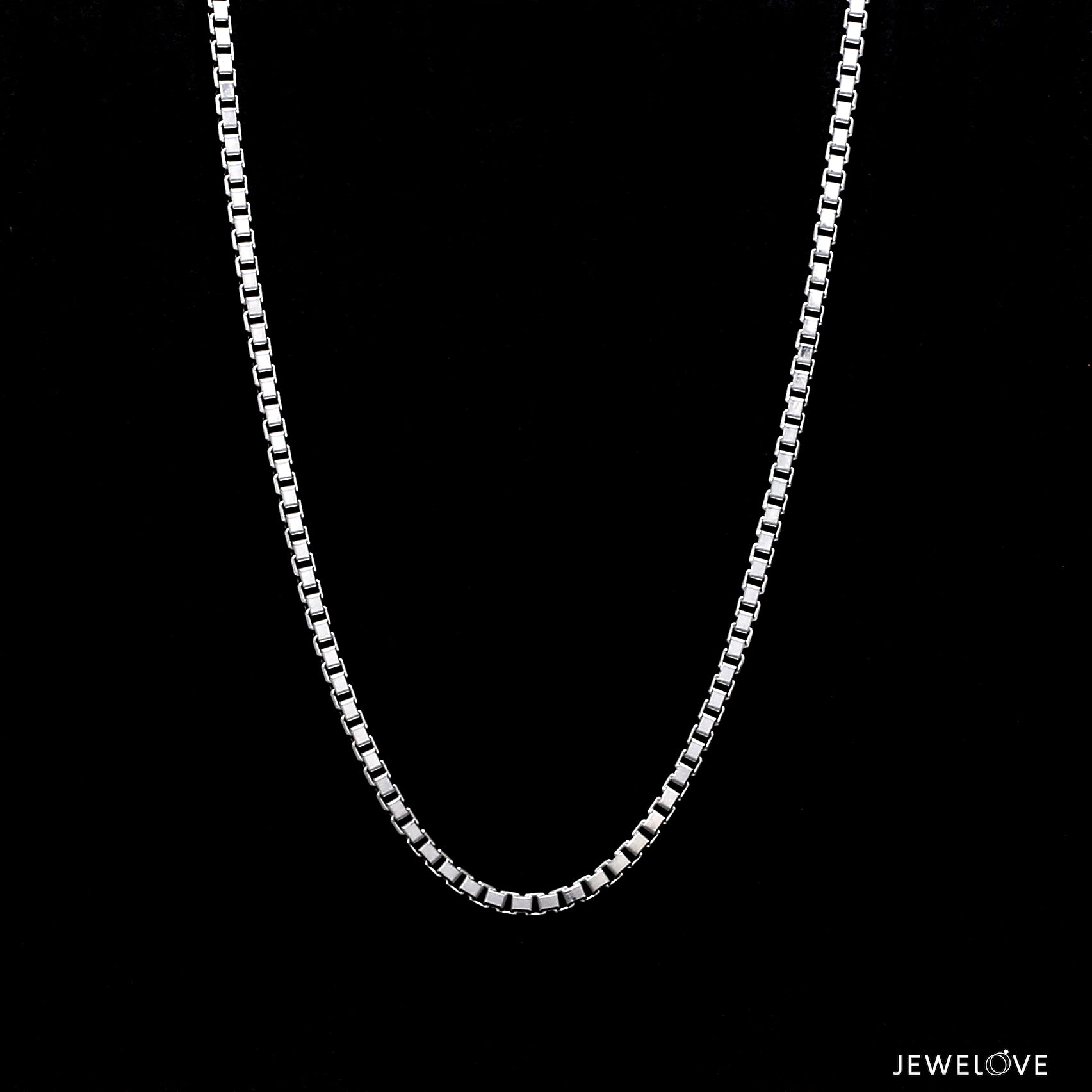 2.5mm Japanese Plain Platinum Box Chain for Men SJ PTO 702-F   Jewelove