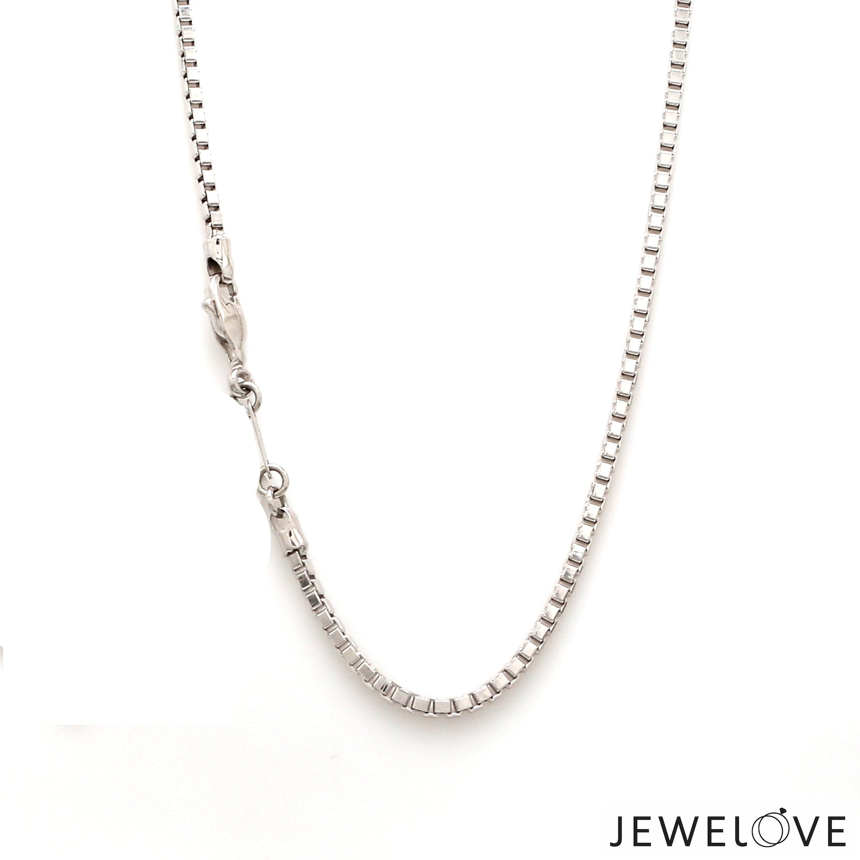 2.5mm Japanese Plain Platinum Box Chain for Men SJ PTO 702-F   Jewelove