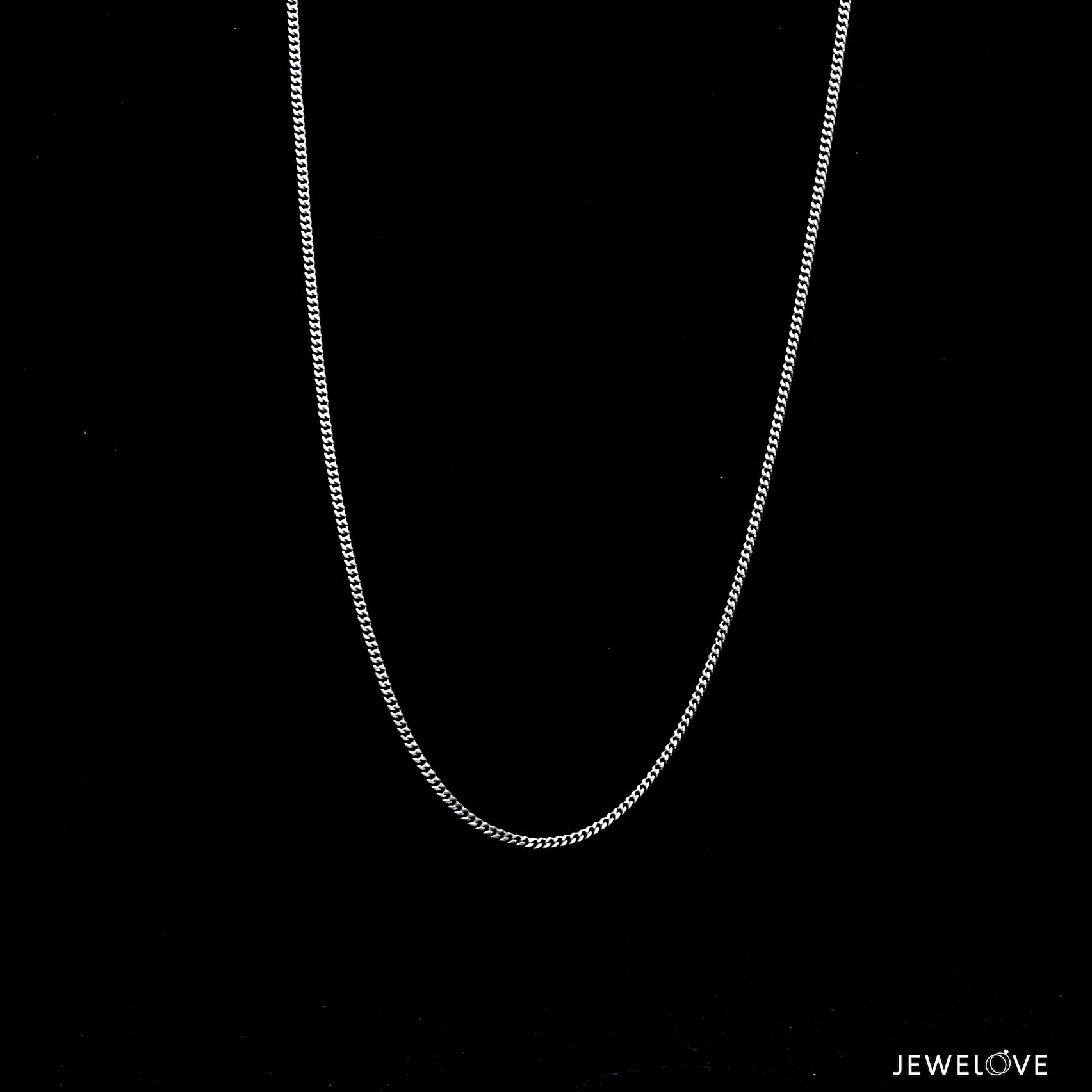 1mm Japanese Simple Thin Platinum Curb Chain 1mm SJ PTO 703 - Thin   Jewelove.US