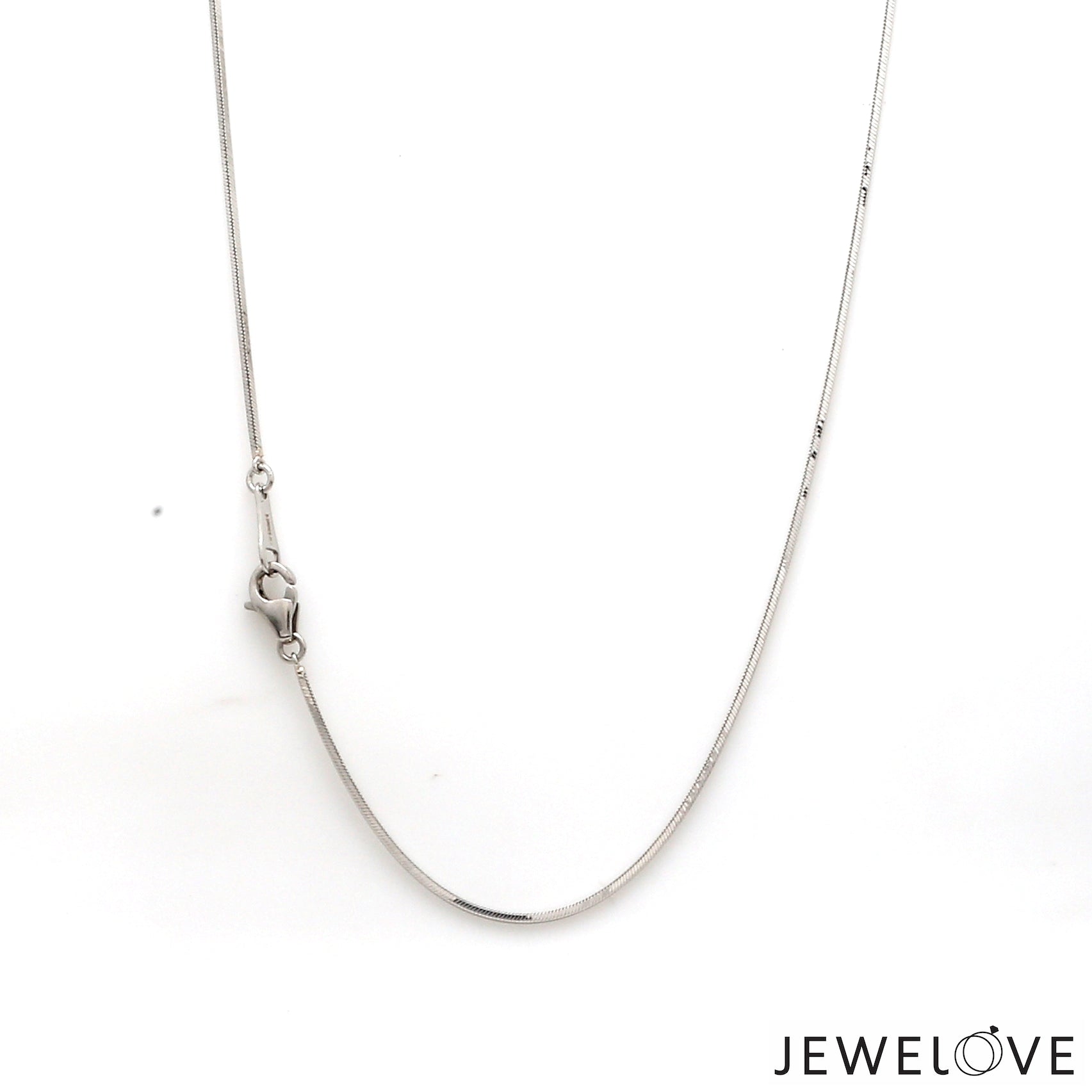 1mm Plain Japanese Platinum Square Snake Chain JL PT 747-A   Jewelove