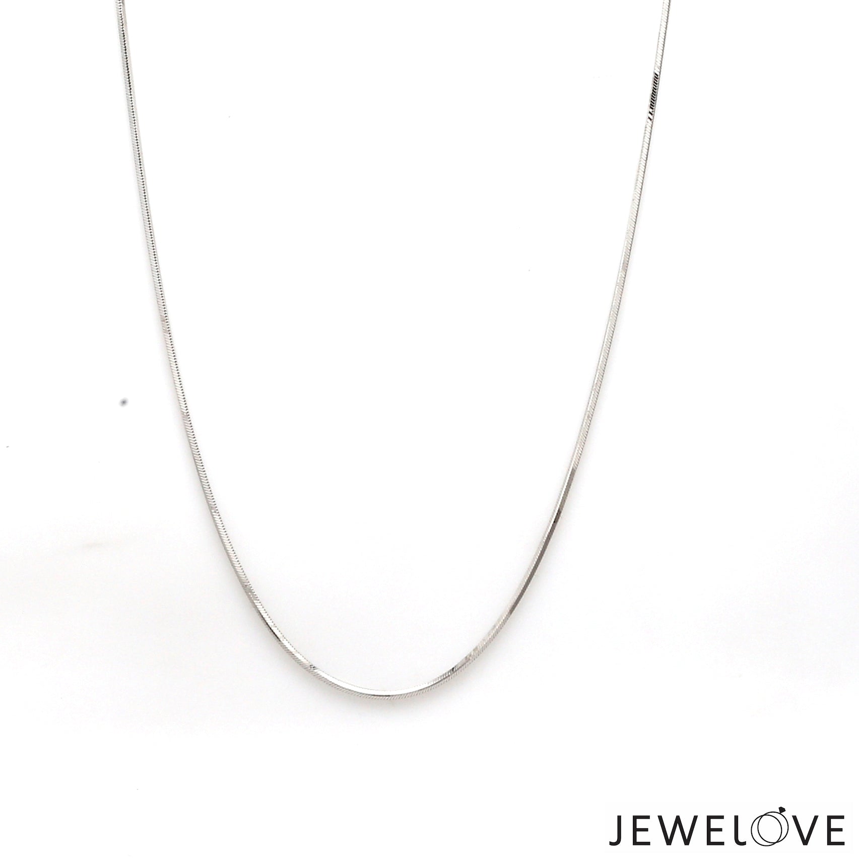 1mm Plain Japanese Platinum Square Snake Chain JL PT 747-A   Jewelove