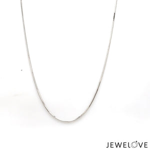 1mm Plain Japanese Platinum Square Snake Chain JL PT 747-A   Jewelove