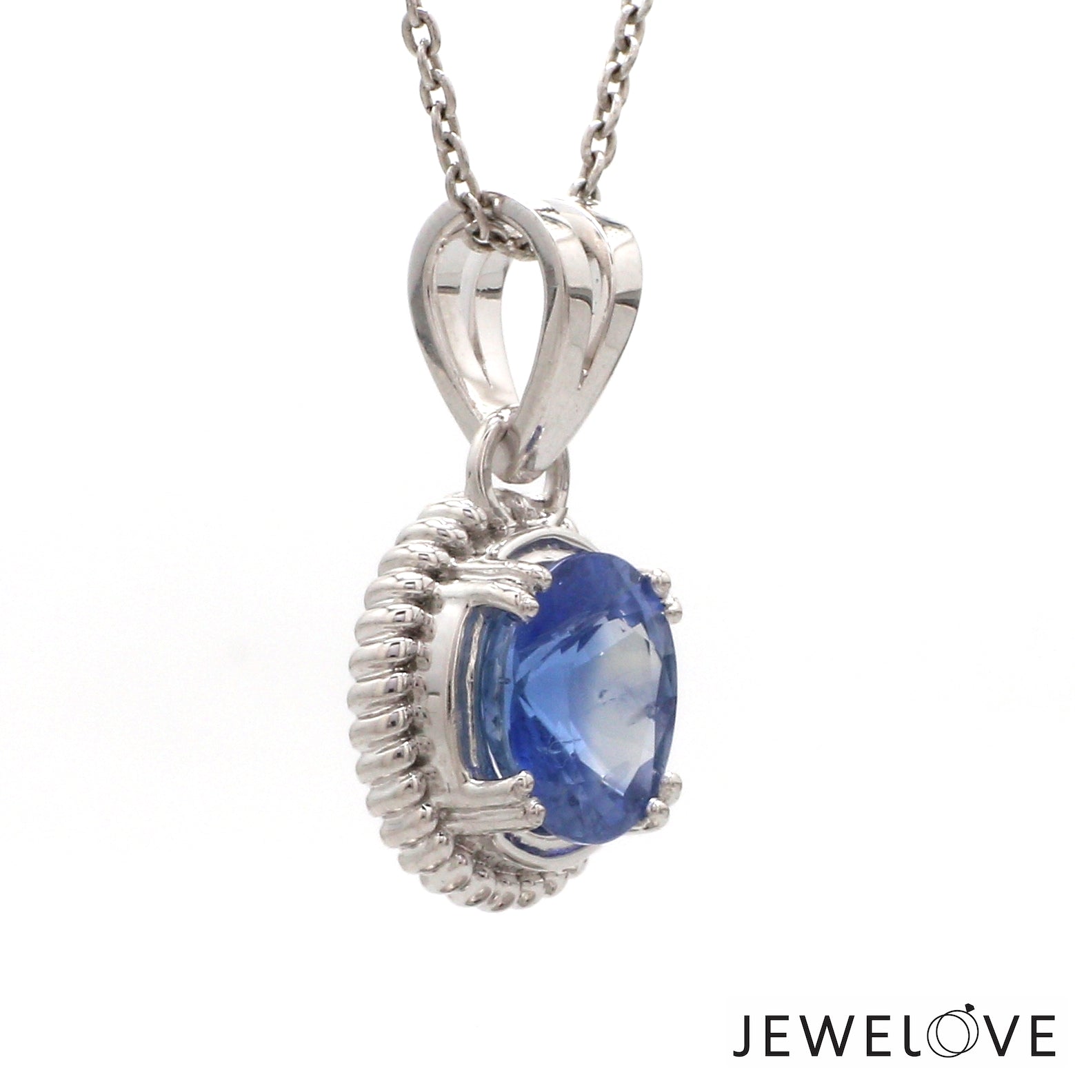 Designer Platinum Pendant with Blue Sapphire JL PT P 321   Jewelove.US