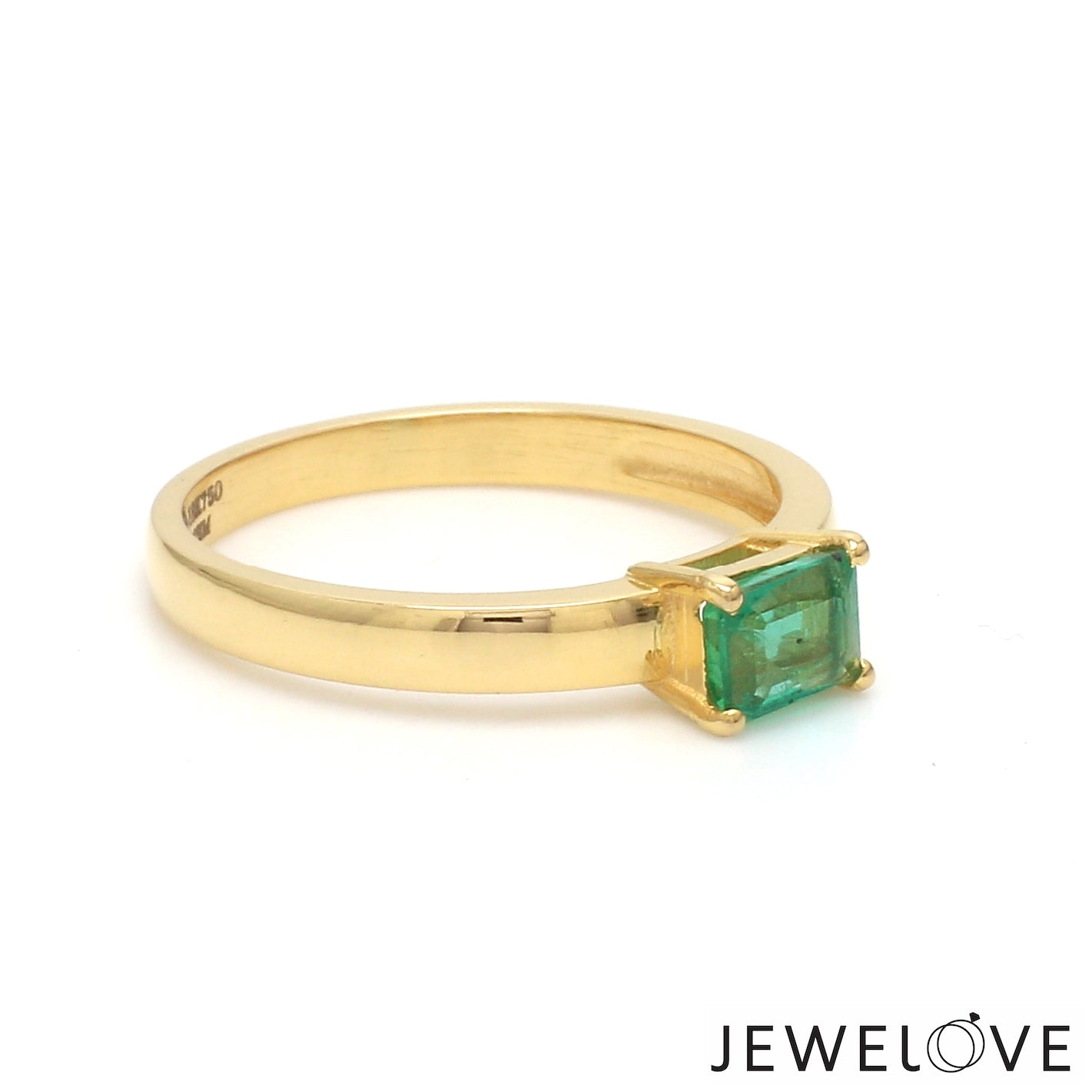 18K Yellow Gold Emerald Diamond Ring JL AU 102   Jewelove.US