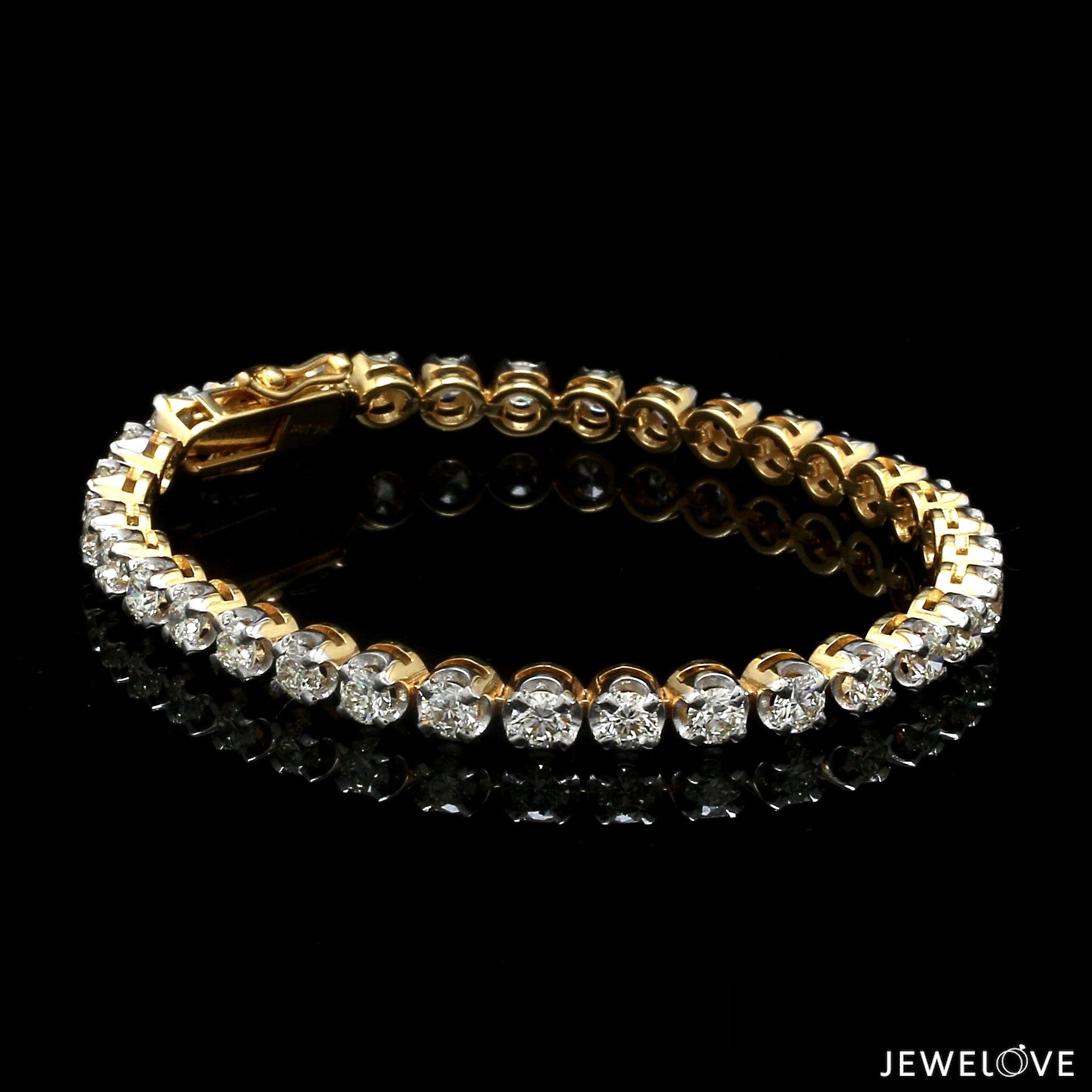 18-Pointer Diamond Tennis Bracelet 18K White Gold JL AU 755