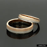 Load image into Gallery viewer, Platinum Love Bands with Rose Gold Ring JL PT 1406
