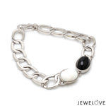 Load image into Gallery viewer, Platinum Bracelet with Black Onyx &amp; Opal stone for Men JL PTB 1290
