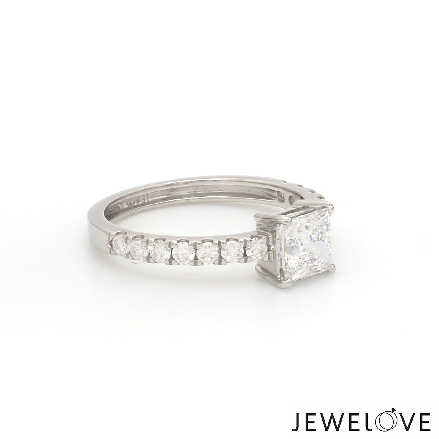 30-Pointer Solitaire Diamond Shank Platinum Ring JL PT 1313   Jewelove.US