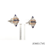 Load image into Gallery viewer, Evara Platinum Rose Gold Diamond with Blue Sapphire Earrings for Women JL PT E 366
