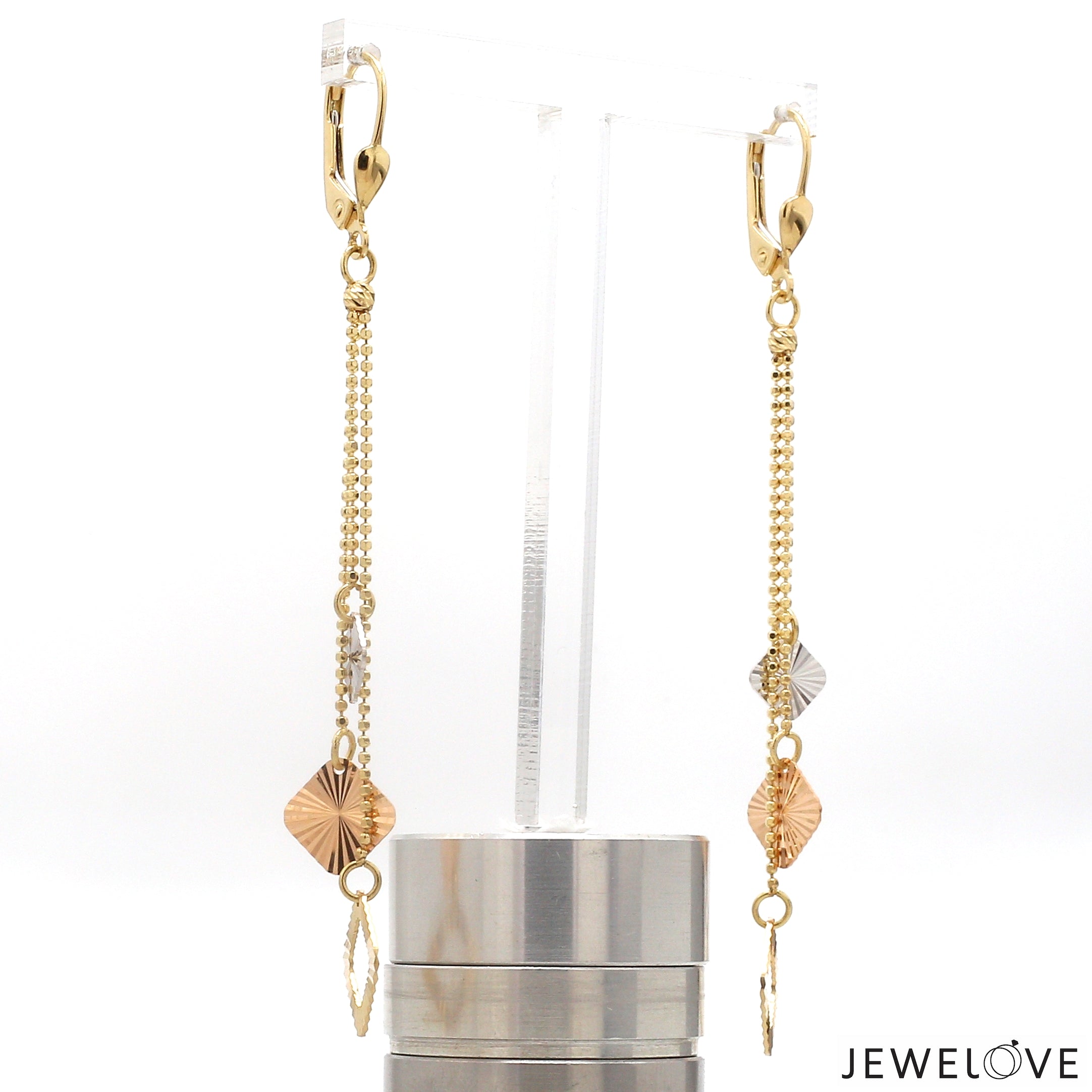Designer 18K Yellow Hanging Gold Earrings JL AU E 03   Jewelove.US