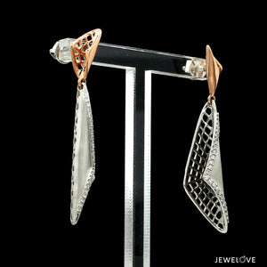 Evara Platinum Rose Gold Diamonds Earrings for Women JL PT E 311   Jewelove.US