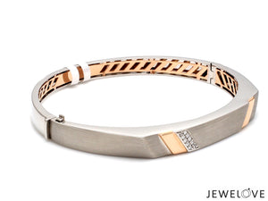 Platinum Rose Gold Diamond Bracelet with Matte Finish for Men JL PTB 1180   Jewelove.US