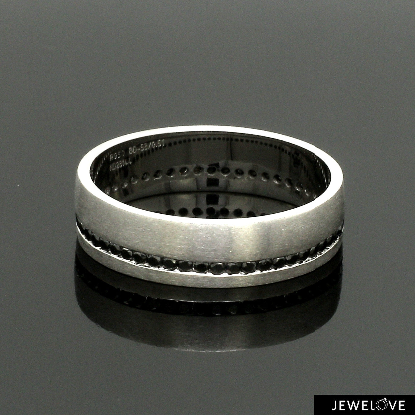 Platinum Black Diamond Ring for Men JL PT 1401