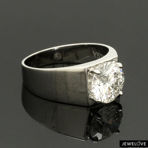 4-Carat Lag Grown Solitaire Platinum Ring for Men JL PT LG 1391