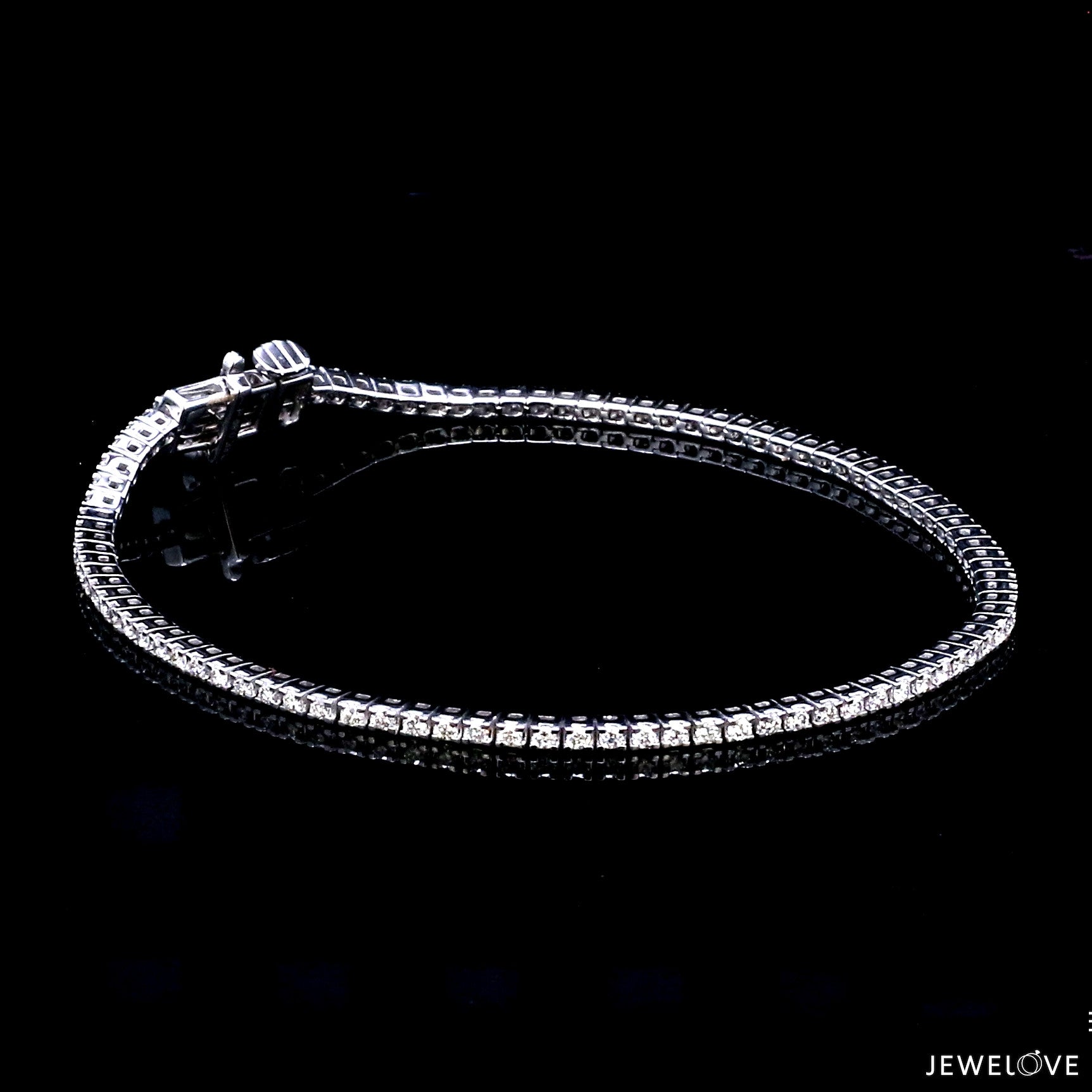 Single Line Platinum Tennis Bracelet with Diamonds JL PTB 1235