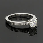 Load image into Gallery viewer, 1-Carat Lab Grown Solitaire with Diamond Accents Platinum Engagement Ring JL PT LG 1388
