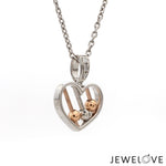 Load image into Gallery viewer, Evara Platinum &amp; Rose Gold Diamonds Heart Pendant JL PT P 322   Jewelove.US
