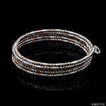Load image into Gallery viewer, Japanese 5-row Platinum &amp; Rose Gold Bracelet for Women with Diamond Cut Balls JL PTB 1275
