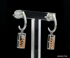 Evara Platinum Rose Gold Diamonds Earrings for Women JL PT E 314   Jewelove.US