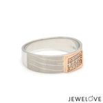 Load image into Gallery viewer, Parallel Paths Platinum Couple Rings with Rose Gold &amp; Diamonds JL PT 966
