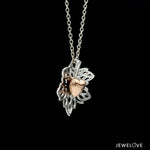 Load image into Gallery viewer, Maple Leaf Heart Platinum Rose Gold Fusion Pendant JL PT P 211   Jewelove.US

