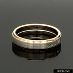 Load image into Gallery viewer, Engraved Platinum Love Bands with Rose Gold You &amp; Me Ring JL PT 1404
