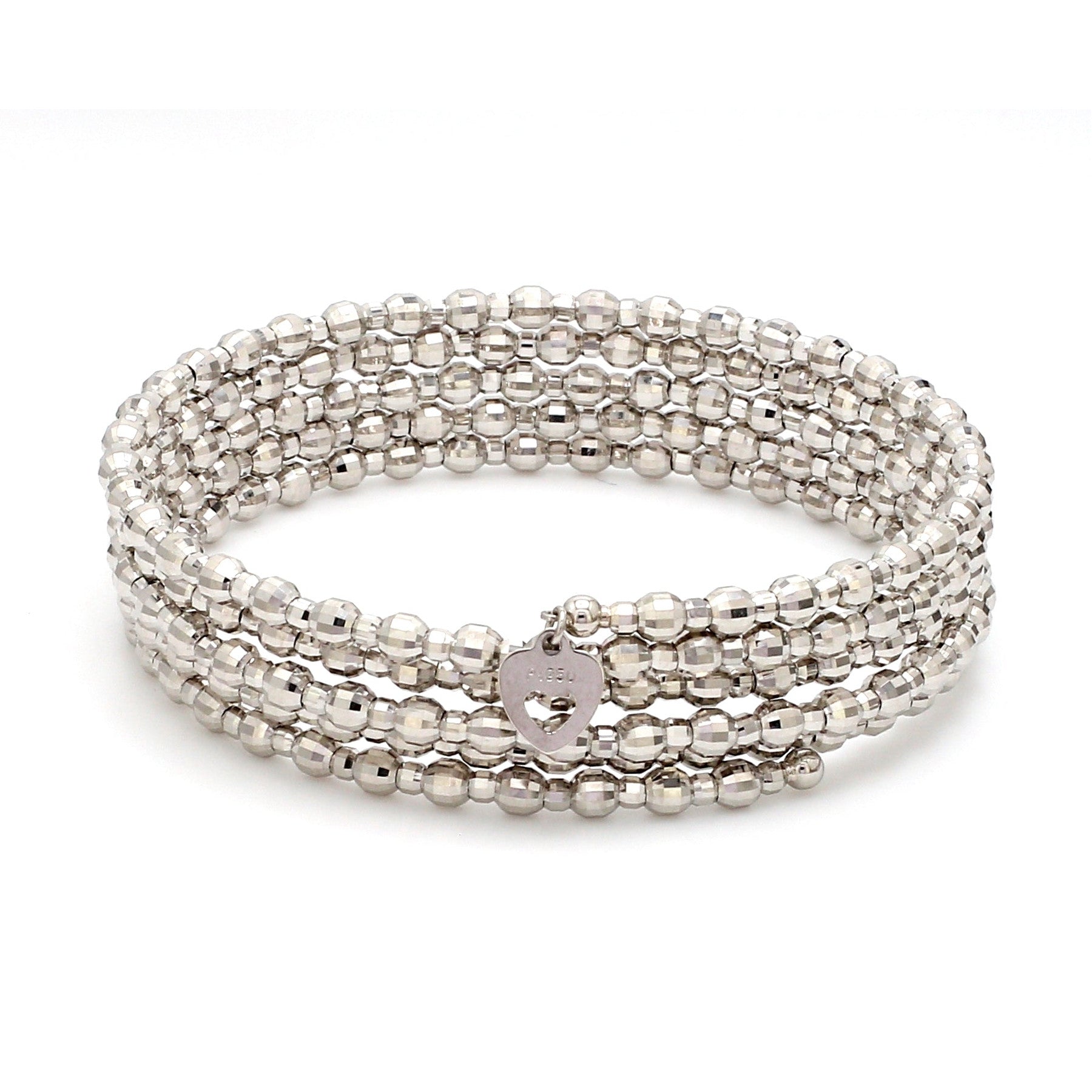 Dazzling Shiny 5-line Japanese Platinum Bracelet for Women with Diamond Cut Balls JL PTB 720