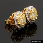 Load image into Gallery viewer, 18K Yellow Gold Earrings with Natural Fancy Yellow &amp; White Diamonds JL AU E 103
