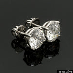 Load image into Gallery viewer, 3 Carat Lab Grown Solitaire Diamond Earrings in Platinum SJ PTO E LG-152
