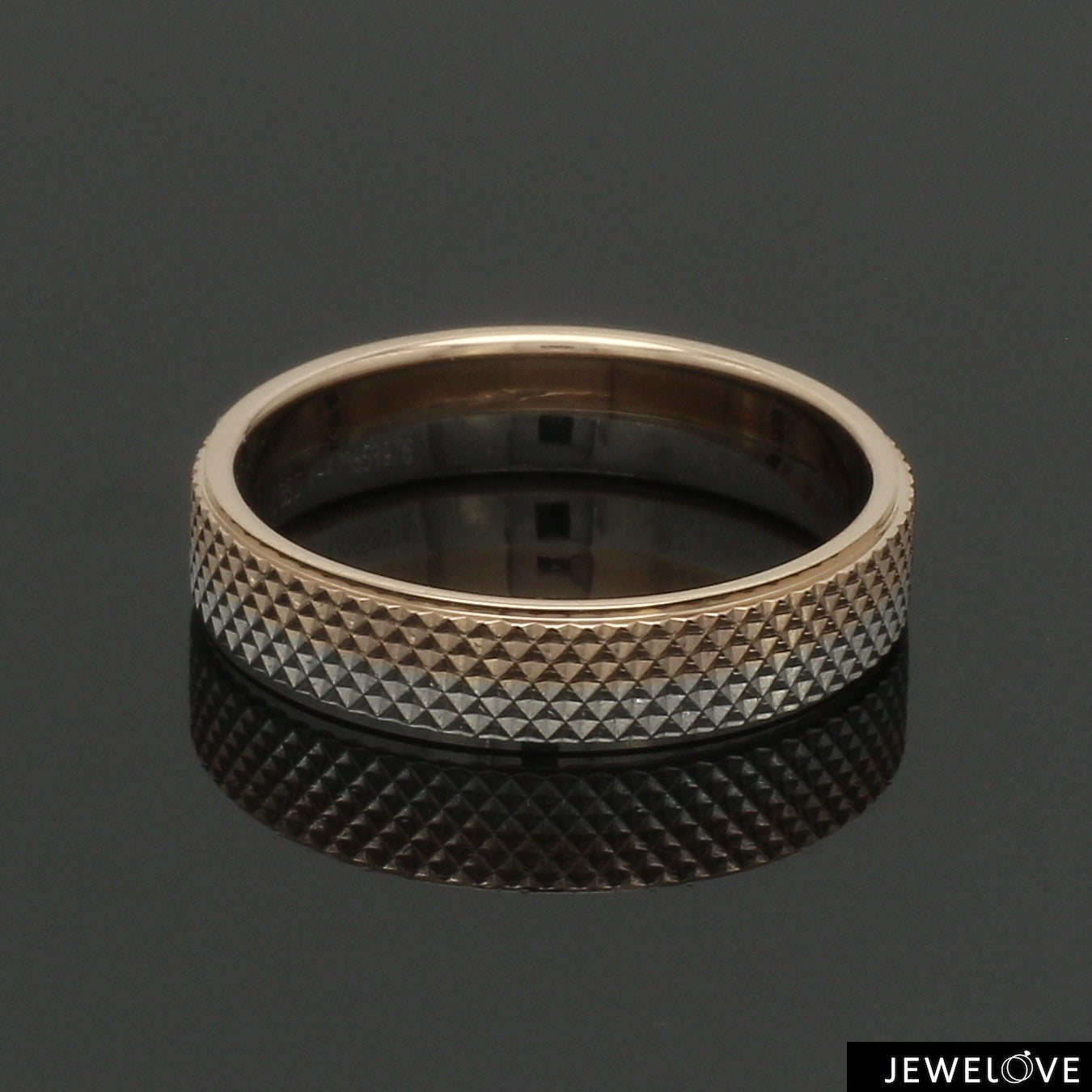 Platinum Love Bands with Rose Gold Ring JL PT 1406