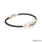 Load image into Gallery viewer, Platinum Bracelet with Black Stone for Men JL PTB 1342
