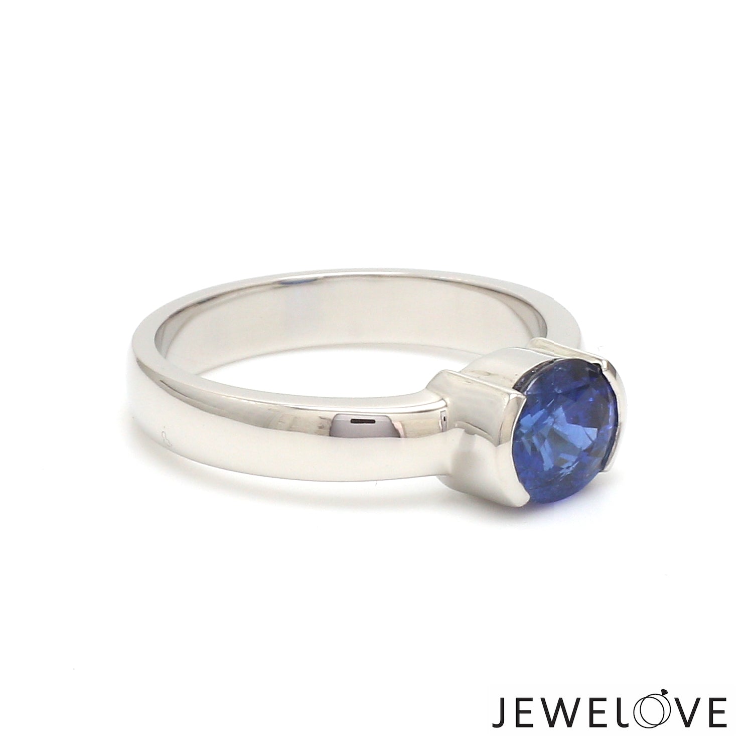 Natural Blue Sapphire Platinum Ring JL PT 1354   Jewelove