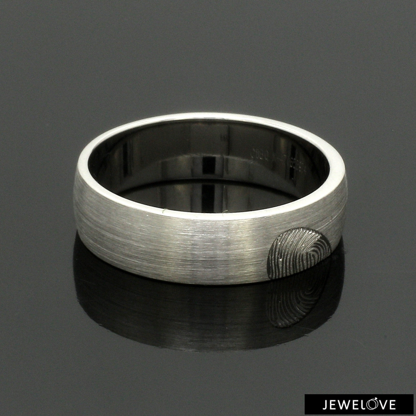 Fingerprints Heart Platinum Love Bands Couple Rings JL PT 1405