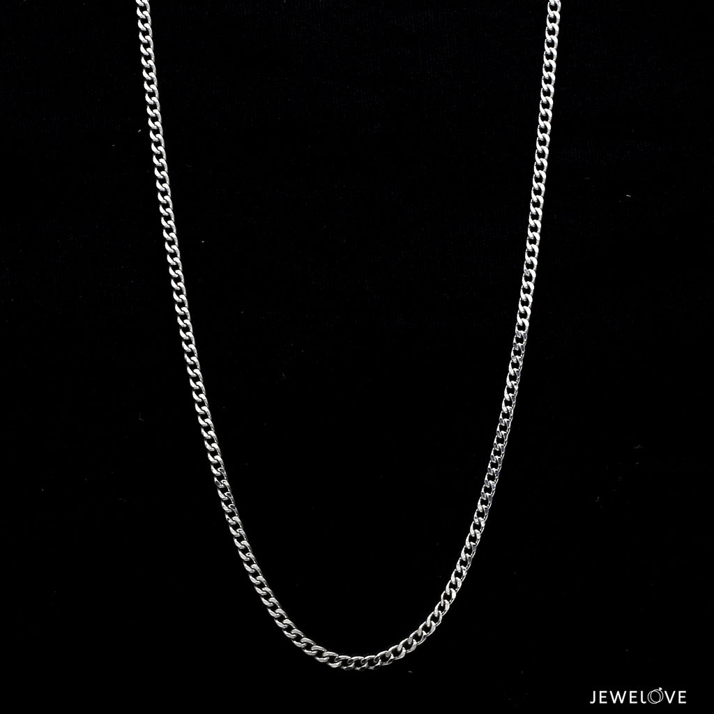 1.8mm Platinum Curb Chain Uni-sex JL PT CH 982   Jewelove.US