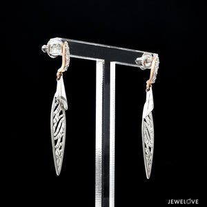Platinum Rose Gold Diamond Earrings for Women JL PT E 347